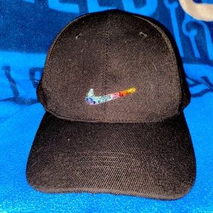 Nike hat Black with Rainbow Swoosh Adjustable